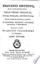 Semanario erudito, dalas a luz A. Valladares de Sotomayor