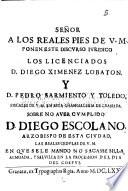 Señor a los reales pies de V. M. ponen este discurso iuridico los licenciados D. Diego Ximenez Lobaton y D. Pedro Sarmiento y Toledo fiscales ... de Granada sobre no aver cumplido D. Diego Escolano Arzobispo de esta ciudad las reales cedulas de V. M. en que se le mando no sacasse silla, almoada y salerilla en la procession del dia del Corpus