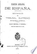 Sentencias del Tribunal Supremo en materia criminal