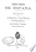 Sentencias del Tribunal Supremo en materia criminal