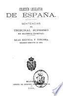 Sentencias del Tribunal Supremo en materia criminal