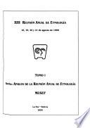 Serie Anales de la Reunión Anual de Etnología