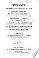 Sermon de María Santísima de la Seo por haber libertado la ciudad de San Felipe del terremoto del dia 23 de Marzo de 1748