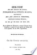 Sermon de San Ignacio de Loyola fundador de la Compañía de Jesus
