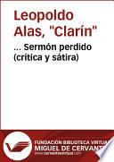 ... Sermón perdido (crítica y sátira)
