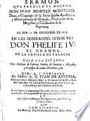 Sermon que predico el doctor don Iuan Benitez Montero ... el dia 17 de setiembre de 1678 en las honras del señor rey don Phelipe IV ... en la capilla de palacio