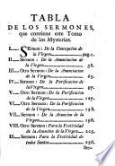 Sermones de los Mysterios de la Virgen