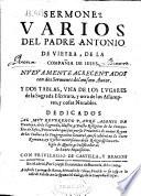 Sermones varios del padre Antonio de Vieyra, de la Compañía de Jesus