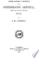 Sistema económico y rentístico de la Confederación argentina, según su constitución de 1853