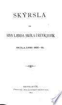 Skolaskyrsla fyrir Reykjavíkur laerða skóla í Reykjavík