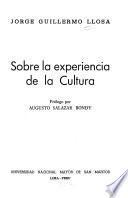 Sobre la experiencia de la cultura