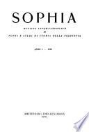 Sophia fonti e studi di storia della filosofia