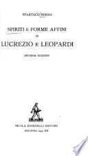 Spiriti e forme affini in Lucrezio e Leopardi