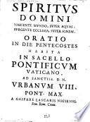 Spiritus Domini nascente mundo, super aquas: surgente ecclesia, super ignem. Oratio in die pentecostes habita