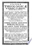 Staterae theologicae in pondere et mensura dextera manu appositae vt ante Scoti lucem luminaris minorum appendantur, queque forsan sinistra manu, obumbrare rentaarunt doctrinam