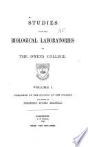 Studies in Biology from the Biological Departments of the Owens College