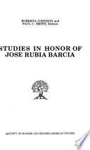 Studies in Honor of José Rubia Barcia