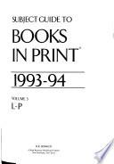 Subject Guide to Books in Print