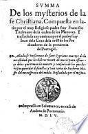 Summa de los mysterios de la fe Christiana