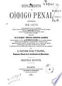 Suplemento al Código penal reformado de 1870