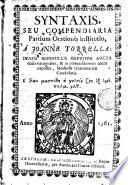 Syntaxis, seu Compendiaria partium orationis institutio