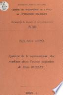 Système de la représentation des couleurs dans l'œuvre narrative de Dino Buzzati