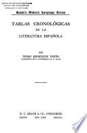 Tablas cronológicas de la literatura española