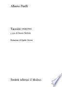 Taccuini, 1922/1943