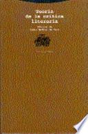 Libro Teoría de la crítica literaria