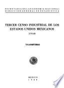 Tercer Censo Industrial de los Estados Unidos Mexicanos 1940. Talabarterías