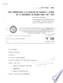Tesis presentadas a la Facultad de Filosofía y Letras de la Universidad de Buenos Aires, 1901-1960