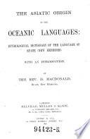 The Asiatic Origin of the Oceanic Languages