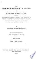 The Bibliographer's Manual of English Literature