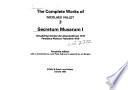 The complete works of Nicolaes Vallet: Secretum Musarum I
