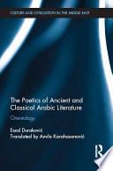 The Poetics of Ancient and Classical Arabic Literature