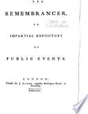 The Remembrancer, Or Impartial Repository of Public Events