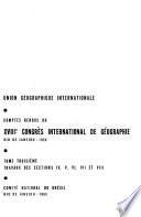 Travaux des sections IV, V, VI,VII et VIII