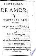 Universidad de amor, y escuelas del interes