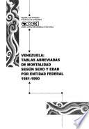 Venezuela, tablas abreviadas de mortalidad según sexo y edad por entidad federal, 1981-1990