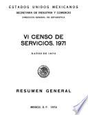 VI Censo de Servicios 1971. Datos de 1970. Resumen general