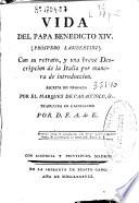 Vida del Papa Benedicto XIV (Próspero Lambertini)