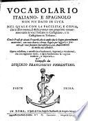 Vocabolario italiano-spagnolo (e spagnolo-italiano) non piu dato in luce (etc.)