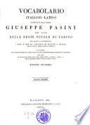 Vocabula italiano-latino. Ed. nov