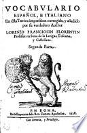 VOCABVLARIO ESPAÑOL, E ITALIANO.