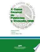 X Censo General de Población y Vivienda, 1980. Estado de Puebla. Volumen I. Tomo 21