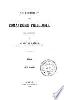 Zeitschrift Für Romanische Philologie